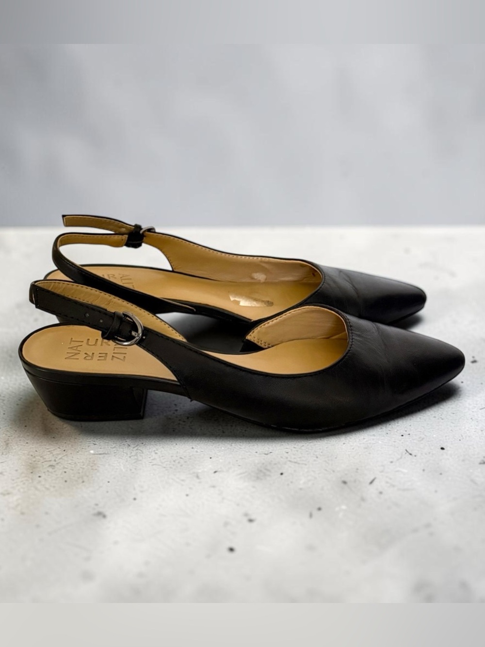 Black Pointed Slingback Flats Naturalizer